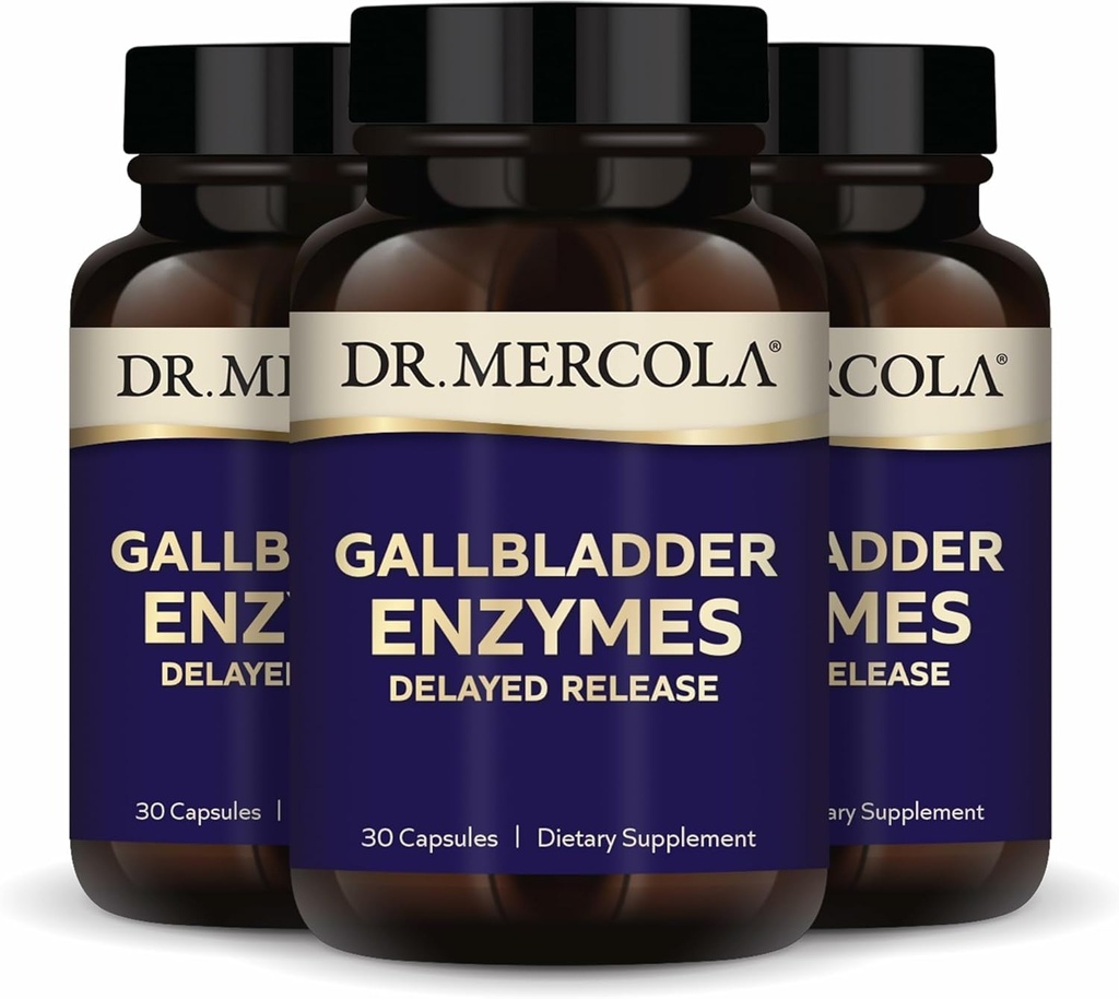 Mercola Gallbladder Enzymes博士 - Gallbladder&Digestive Health Support - Pancreatic Protease、Amylase&Lipase - Non-GMO、グルテンフリー&大豆フリー - 90 遅延リリースカプセル(90 サービング)