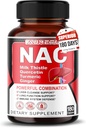 NacサプリメントN-アセチル-L-Cysteine - 最適な免疫、呼吸器、肝臓ウェルネス(180カウント)のためのミルクアコール+ケルセチンで強化