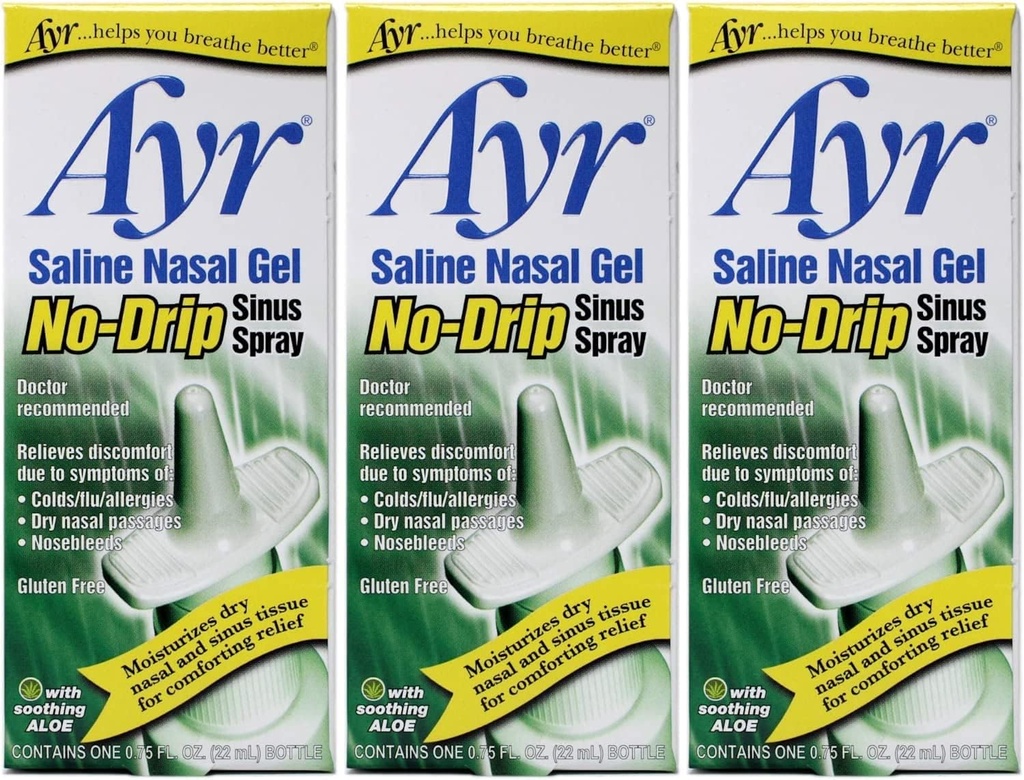 Ayr Saline の鼻のゲルの No-Drip の Sinus のスプレー、0.75 の Fl Oz (パッキング 3)