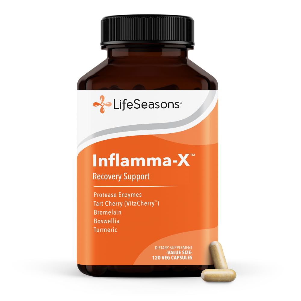 LifeSeasons Inflamma-Xジョイント&ティッシュサポートサプリメント - 筋肉の快適さ、回復と柔軟性をサポート - ターメリック、ブロムレイン、プロテアーゼとハーブフォーミュラ - 60カプセル