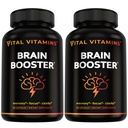 Vital Vitamins Brainは、メモリとフォーカス(2-パック)のためのサプリメント - ノオトロピック脳ブースターとGinkgo Biloba、Rhodiola、B12 - 大人とシニアのためのカフェインフリーサポート - 60日の供給