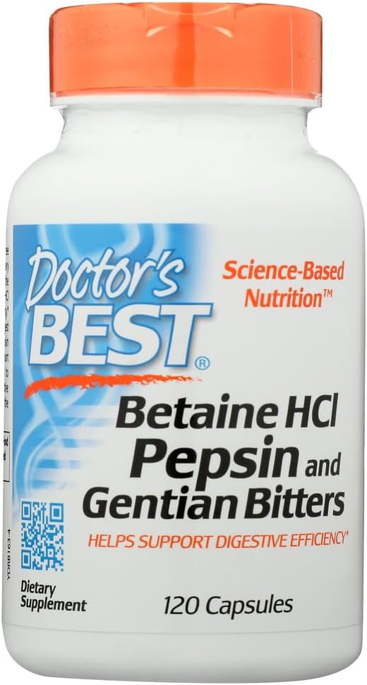 Doctor's Best, Betaine HCL Pepsin & Gentian Bitters