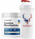 クレアチン&シェーカーバンドルをバッキアップ - Micronizedクレアチンパウダー(250g、50サービング)+ 28ozリークプロフBPAフリーシェーカーボトル(最適混合)