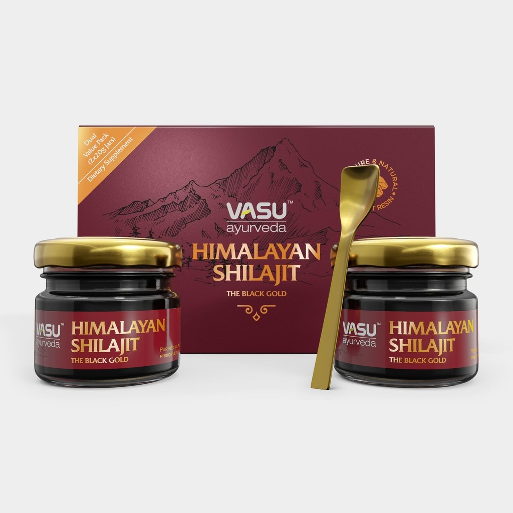 VASUアーユルヴェーダヒマラヤシラジット樹脂400mg – ラボは、フルヴィク酸と85 +トレースミネラルで自然エネルギーブースターをテスト – 男性と女性のための純粋なシラジット – 強度とスタミナのための100日の供給 (2パック)