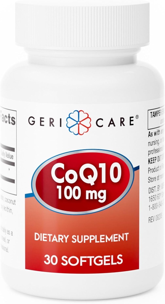 GeriCare CoQ10 100mg Softgels - 高吸収性Co Q 10サプリメント - 男性、女性、高齢者のためのQ10補酵素を簡単に - 1ヶ月の供給、30カウント - 旅行フレンドリー
