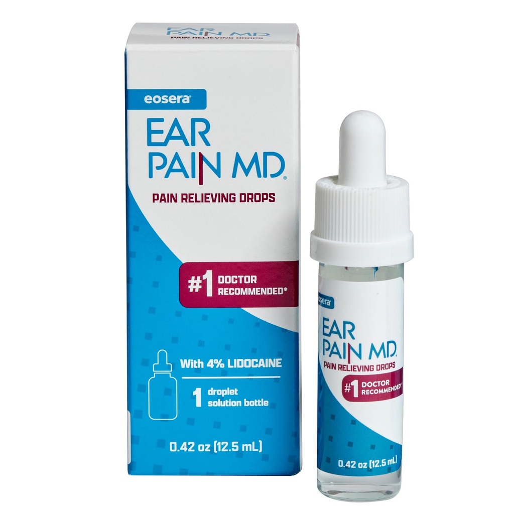 Eoseraの耳の痛みMD® - 4%のリドカインの耳は最高の強さの痛みの軽減のための低下-大人及び子供(12.5 mL)のための速い行為、Numbingの耳痛の処置を落とします