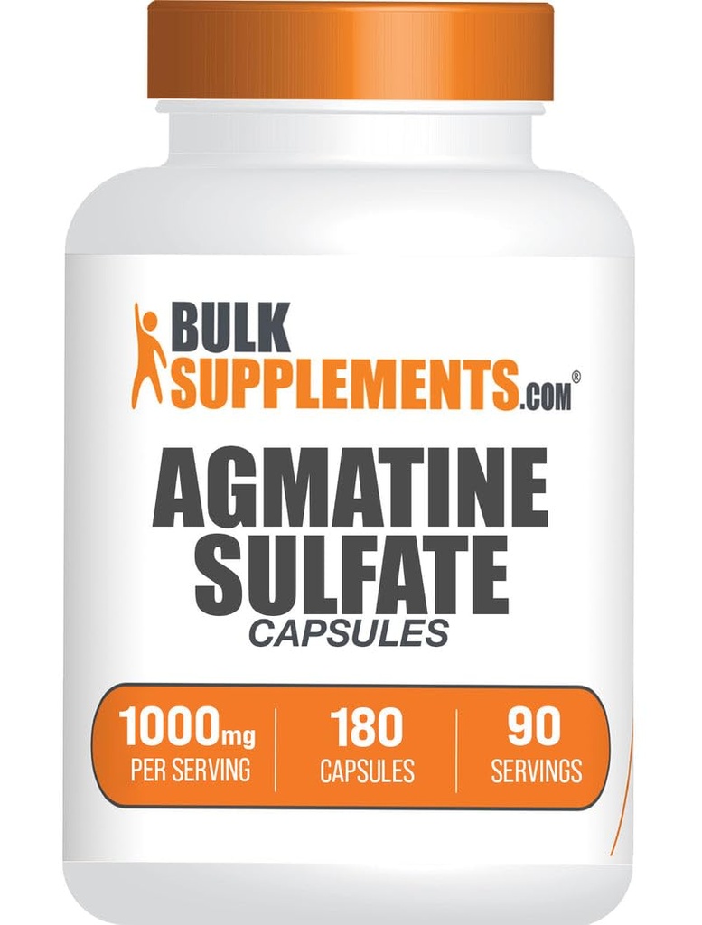 BulkSupplements.comアグマチン硫酸カプセル - 硝酸酸化物サプリメント、アグマチンサプリメント - グルテンフリー、サービングあたり2カプセル、180カウント(パッケージ1)