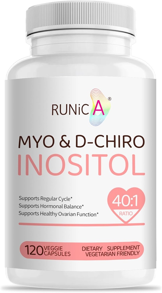女性のためのMyo-Inositol及びD-Chiroのイノシトールの補足 - 理想的な40:1の比率 -サポート ホルモンのバランス及び豊饒及びOvarianの健康 - ビーガンの粉のカプセル - 120のカプセル30日の供給