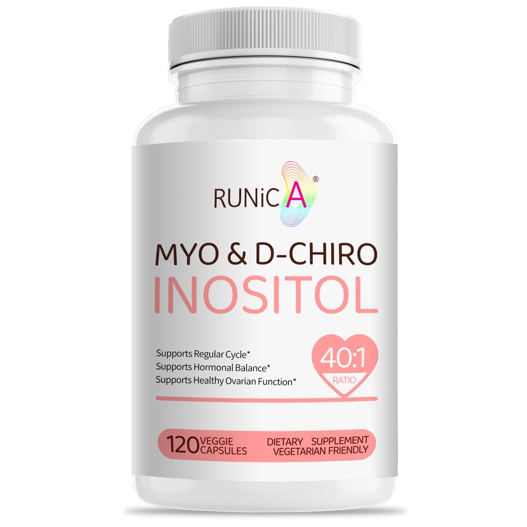 女性のためのMyo-Inositol及びD-Chiroのイノシトールの補足 - 理想的な40:1の比率 -サポート ホルモンのバランス及び豊饒及びOvarianの健康 - ビーガンの粉のカプセル - 120のカプセル30日の供給