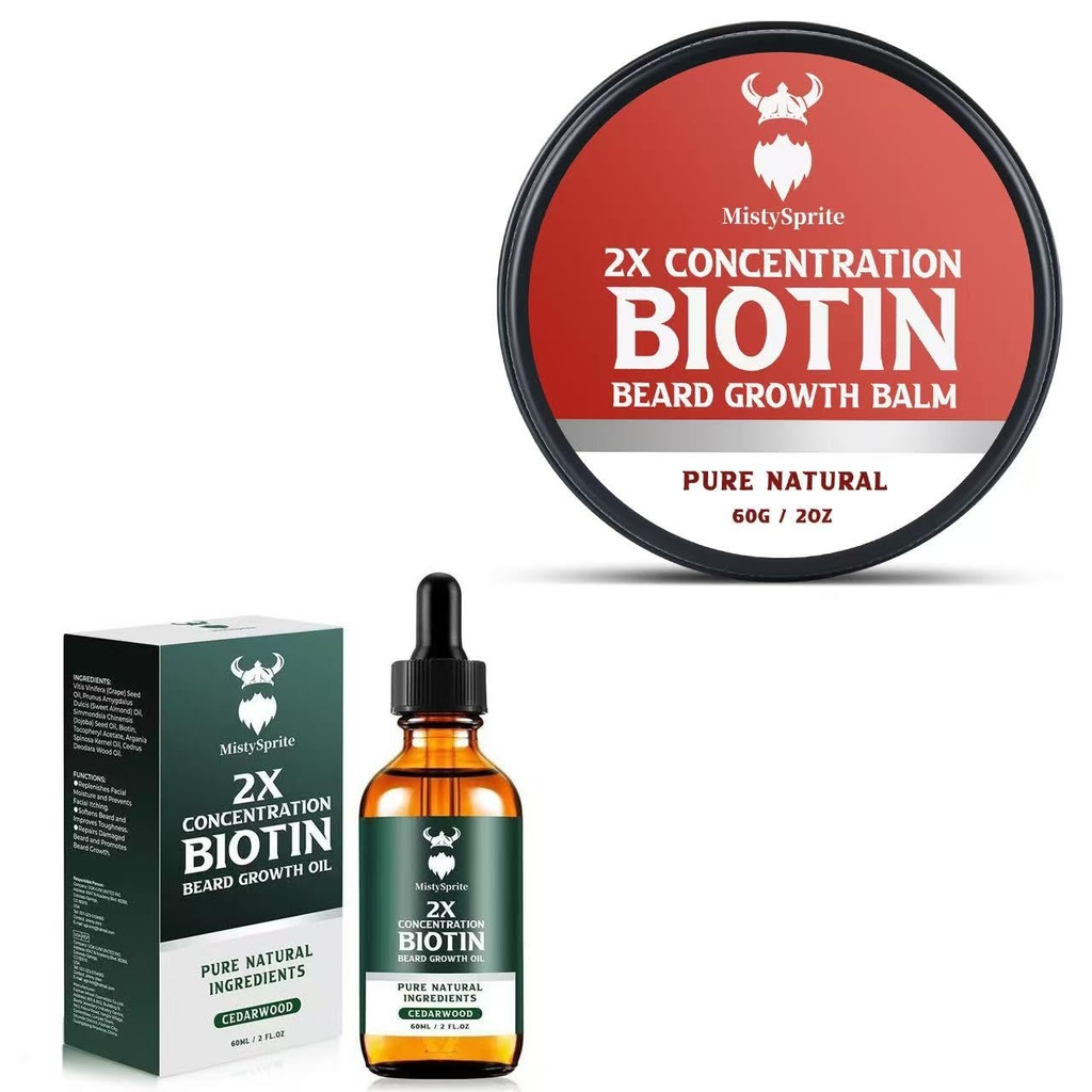 人のためのBiotinのひげ付きバルム及び調節のひげ付きワックスおよび成長のひげの成長オイルは人のための2X集中のBiotin、Hydrates及び厚く顔の毛を育てます