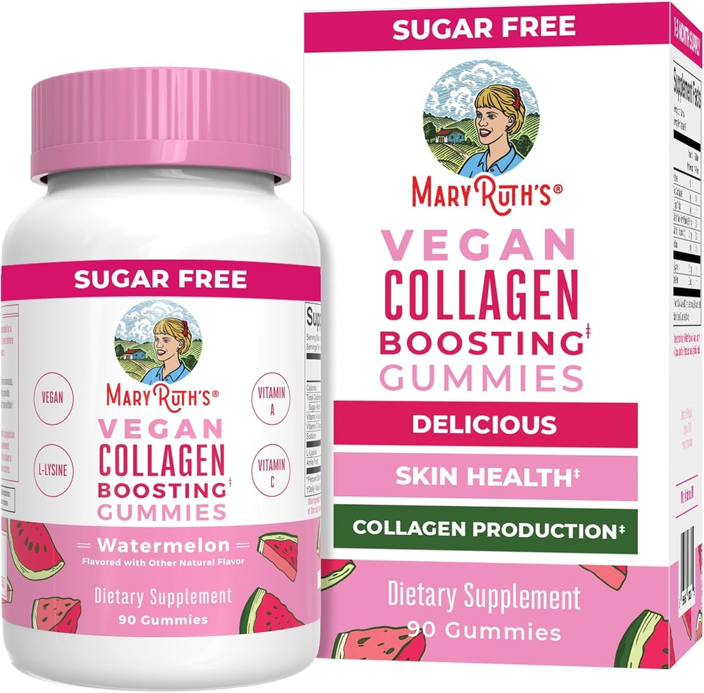 MaryRuth Organics Vegan Collagen for Women & Men, Collagen Boosting Gummies, Skin Care, Lysine, ビタミンC, ビタミンA, Amla, 髪&肌のためのサプリメント, 完全菜食主義者の, 完全菜食主義者の, グルテンフリー, 90 サービング