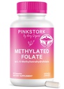 ピンクのストーク Folate: メチル Folate - MTHFR 酸、妊娠のための葉酸の自然な形態、ママ + 赤ん坊、女性-Owned、60 のカプセルのためにフォーミュラされる(包装 5 月 Vary)
