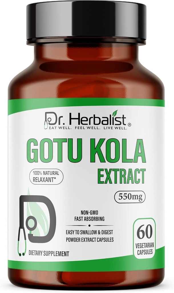 ログイン ハーベリストGotu Kola Extract 550mg - 60 ビーガンカプセル | 10:1 エキス = 5,500mg 生ハーブ | プレミアム品質 | 非GMO、グルテンフリー | 毎日のハーブサポート | Centella asiatica エキス