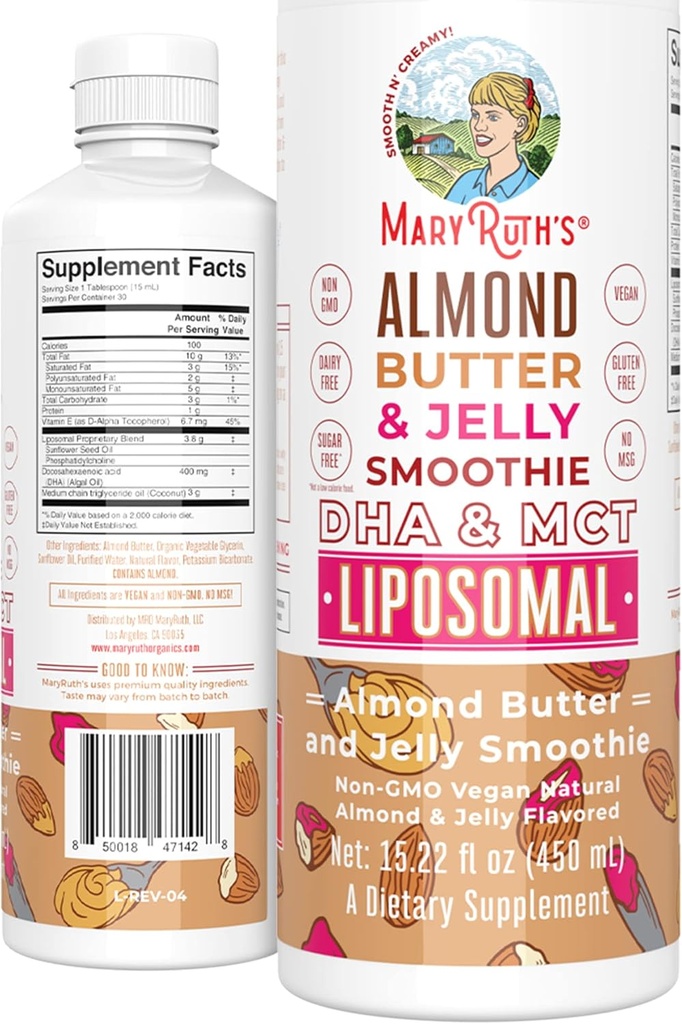 MCTオイル | DHAサプリメント | エネルギーブースター用液体ビタミン | 全身健康のサプリメント | 代謝健康サポート | ヴィーガン | ノンGMO | グルテンフリー | 30食