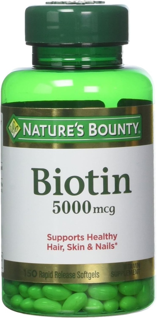 Nature's Bounty Biotin 5000 mcg, 60 Quick Dissolve Tablets (Pack of 2)