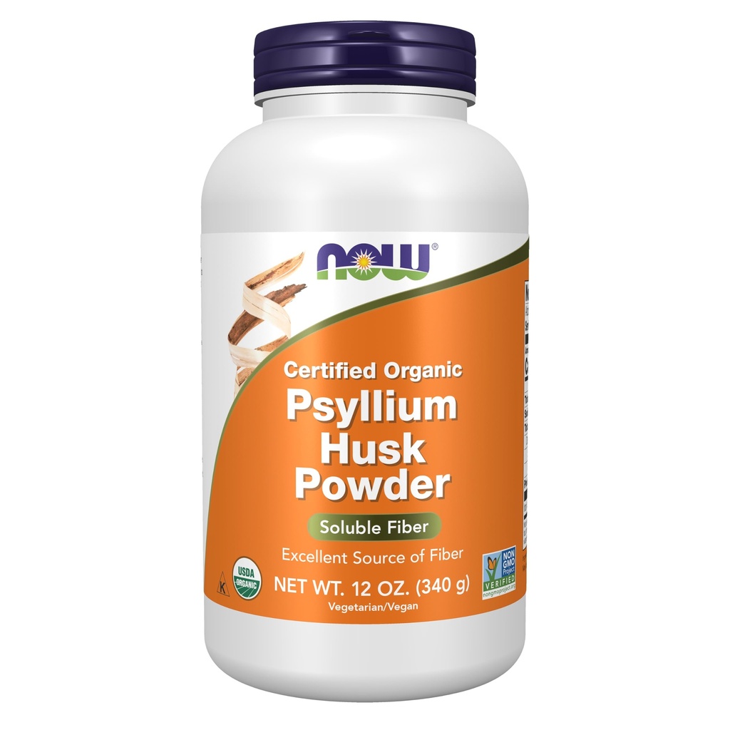 NOWの食糧は、Psylliumの殻の粉、証明された有機性、非GMOのプロジェクト 確認された、Soluble繊維、12-Ounceを補います