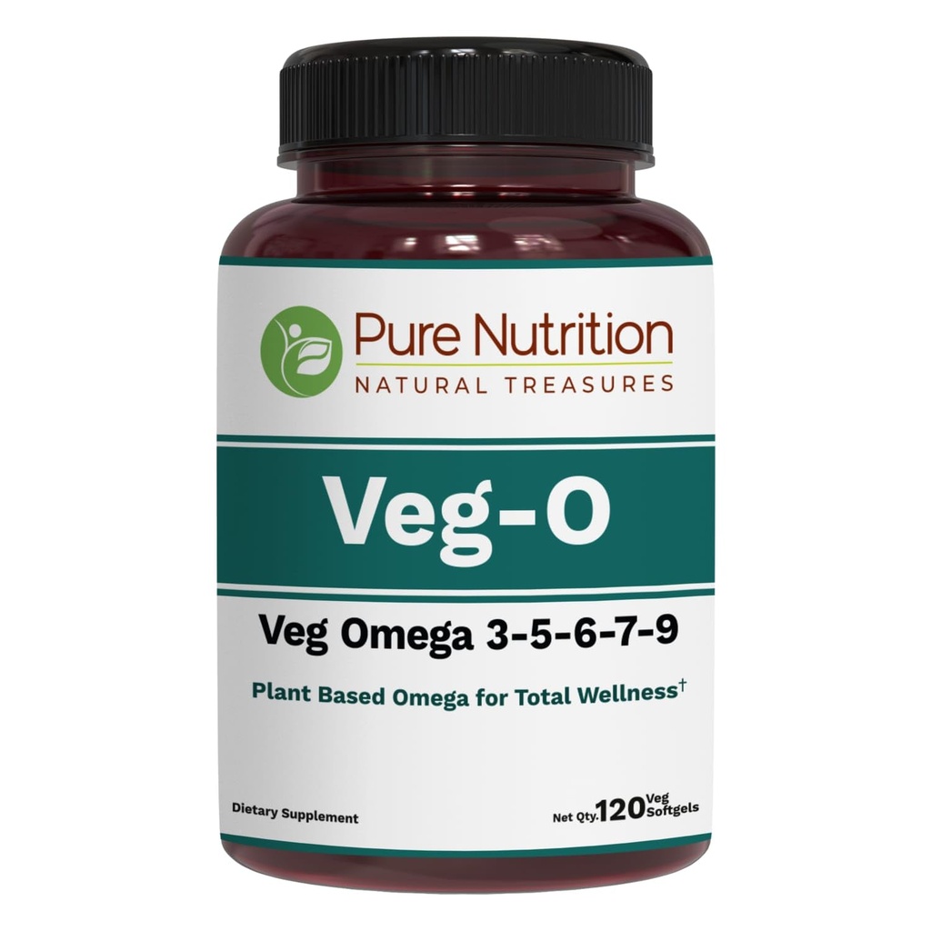 純粋な栄養ビーガンオメガ3-5-6-7-9 | 120 Softgels | 2 Softgels のサービングあたりの 600mg | 全体的な健康のための多オメガ サプリメント | 非GMO | グルテンフリー