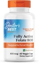 医師 ベストフルアクティブ Folate 800 と Quatrefolic, サポート胎児の健康, 非GMO, グルテンフリー, ビーガン 60 ベジギーキャップ