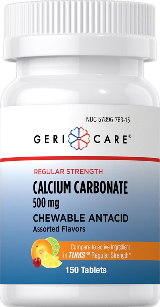 Gericareの炭酸カルシウム500mgのChewableのAntacid、150の計算(1のパック)