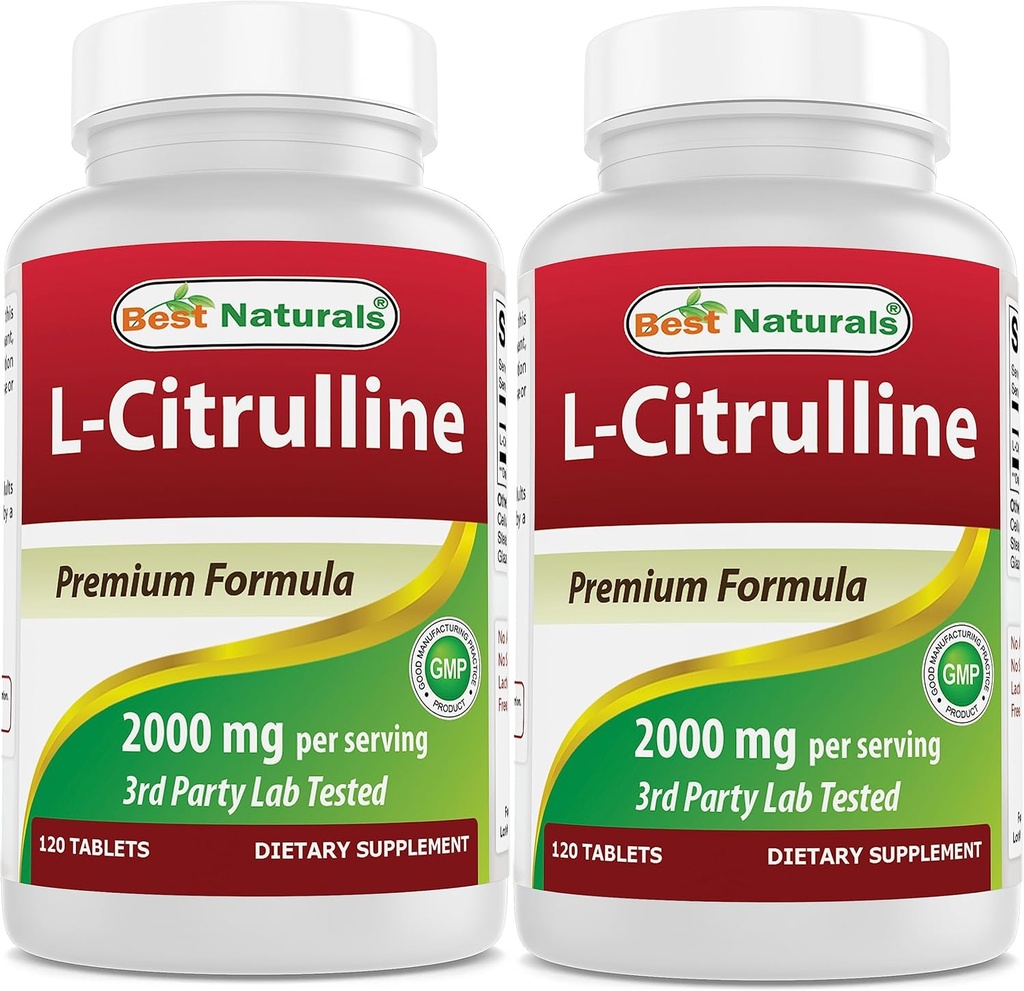 Best Naturals L-Citrulline 2000mg/Serving - Non-GMO - Gluten Free - 120 Tablets (120 Count (Pack of 2))