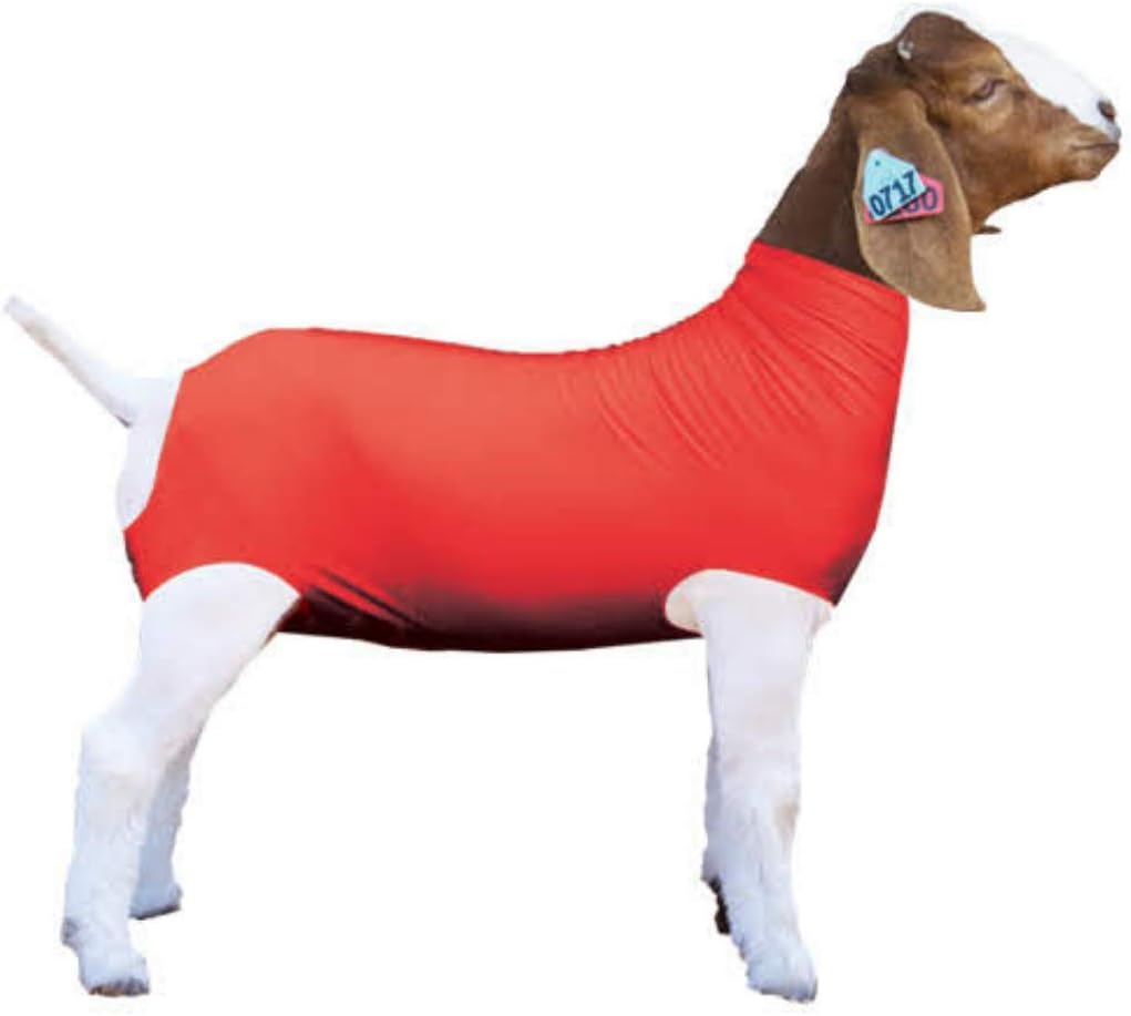 Show Pro Red Spandex Goat Tube for Show Goats - Show Livestock Supplies: Goat Covers & Blankets