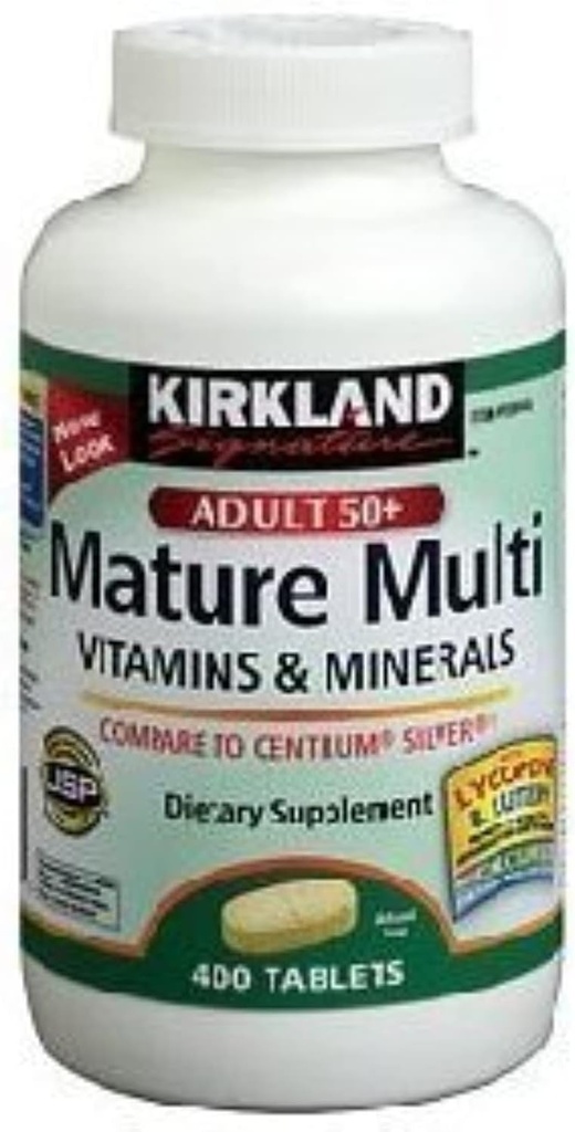 Kirkland Signature 成熟した マルチ ビタミン & ミネラル と Lycopene と Lutein 400 錠 - Centrum Silver と比較して