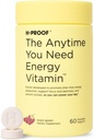 H-PROOF The Anytime You Need Energy Vitamin for Sustained Energy, Focus & Alertness with Jitter-Free Caffeine, 60 Chewable Energy Supplements (30 Servings), Mixed Berry