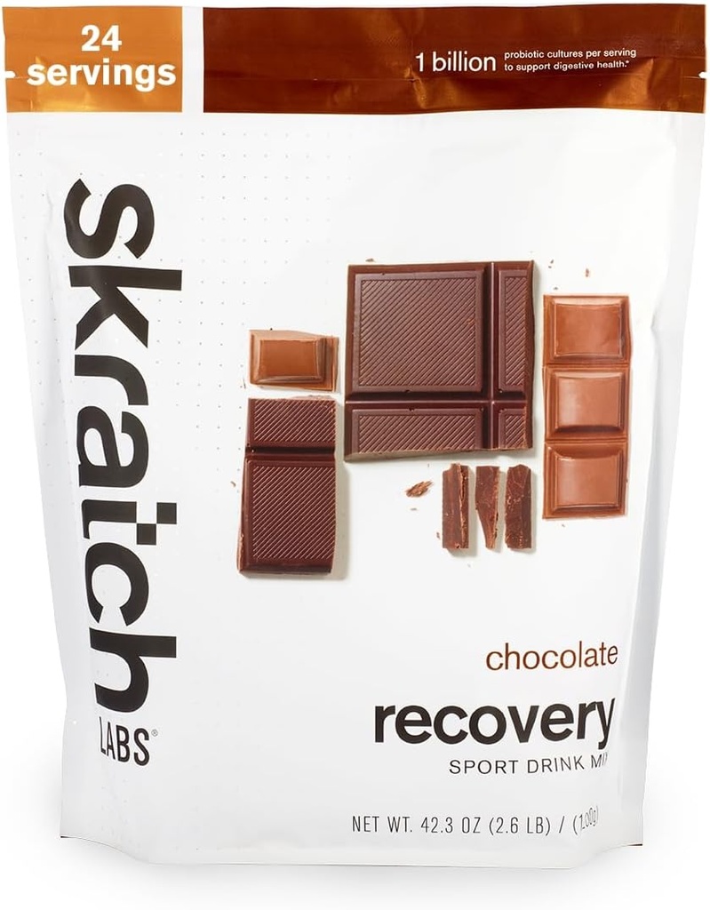 Skratch Labs Post Workout Recovery Drink Mix with Chocolate, (41.6 oz, 24 サービング) with 完全なミルクプロバイオティクス、グルテンフリー、コーシャ、ナチュラル、ベジタリアン