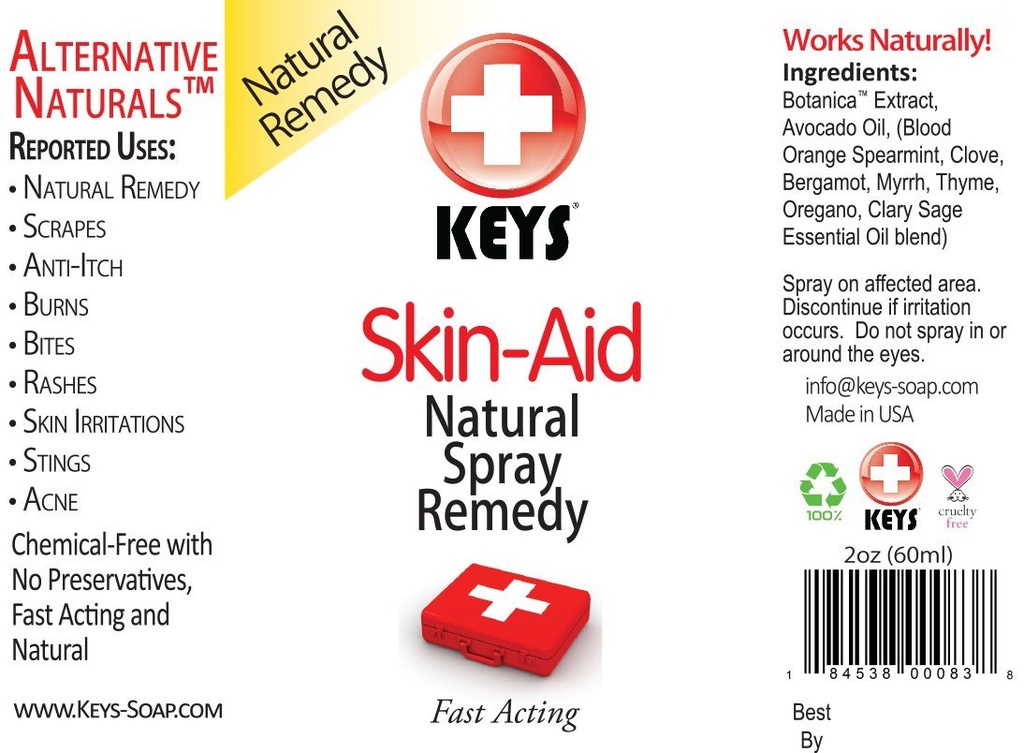 キースキンエイドビーガン, 化学的フリー, すべての自然防腐剤スプレー治療薬, 治療上の医薬品グレードの成分を高速演技, リドカインなし, 2オンス