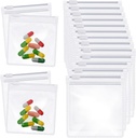 Zonon Pill Pouch Bags Zippered Reusable Pill Baggies Clear Plastic Bags Self Sealing Travel Medicine Organizer Storage with Slide Lock for Cod Liver Oil, and Small Items(48 Pieces)