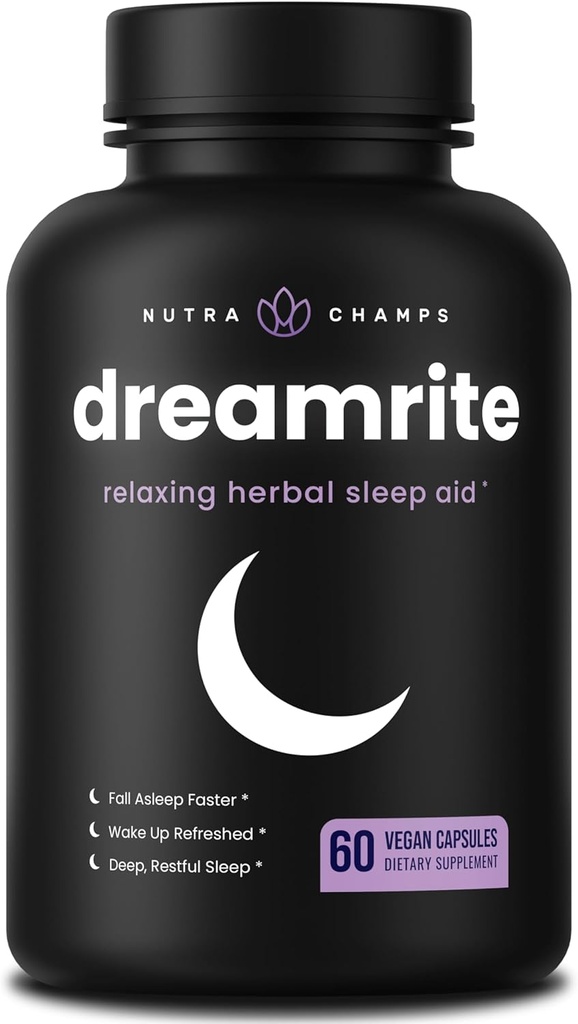 大人のためのNutraChamps 10-in-1自然な睡眠の援助 - Melatonin、レモン バルム1000mg、Chamomile 400mg、Valeianの根600mg、Lのテアニン、Lのトリプトファン、GABA、マグネシウムの睡眠の援助