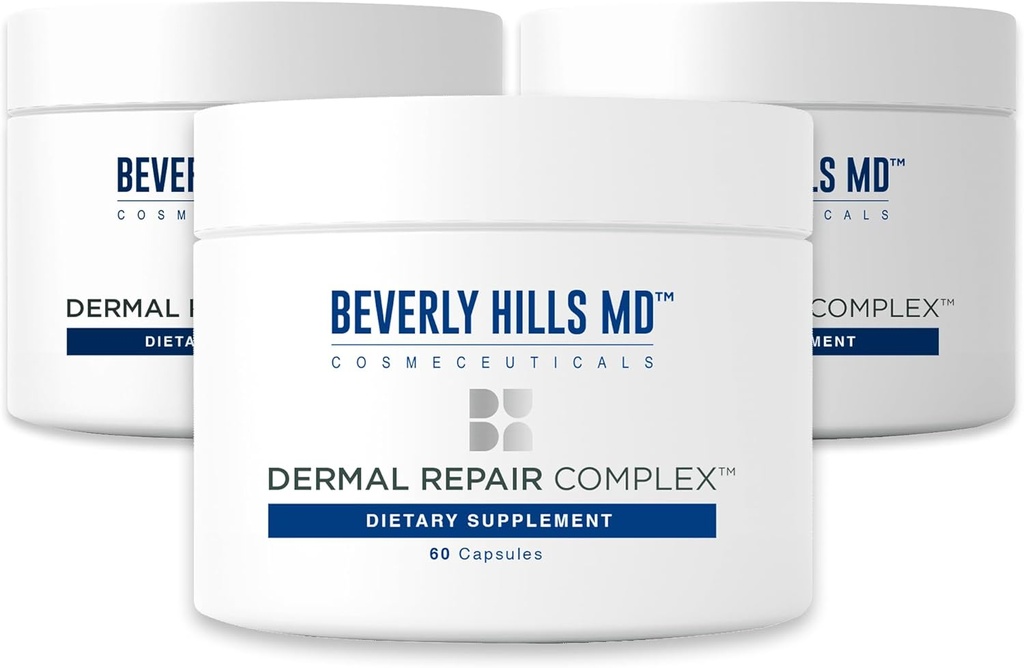 Beverly Hills MD Dermal Repair Anti-Aging Supplement - Hyaluronic Acid, Collagen, Vitamins for Smooth, Plump Skin (3)