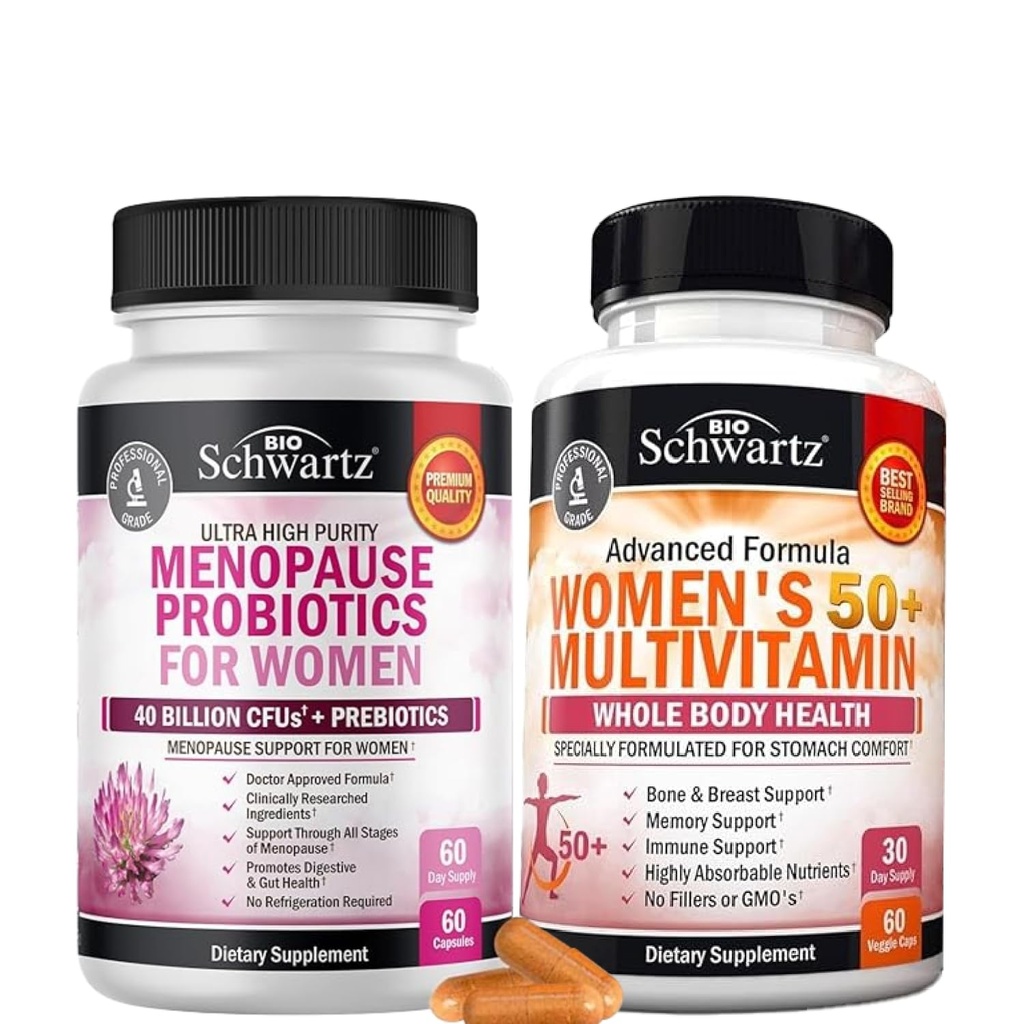 女性のためのBioSchwartz Probioticの更年期の補足(2か月の供給)プラス女性のための毎日のMultivitamin 50及び(1か月の供給)