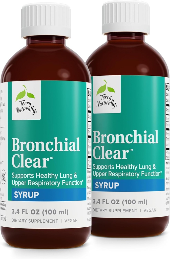 Terry Naturally Bronchial Clear Liquid - Bronchial&Lung Healthのための呼吸器サポート - 呼吸器の健康のためのBronchialサポート - 大人と子供のための健康な肺サポート - 3.4 fl oz(パッケージ2)