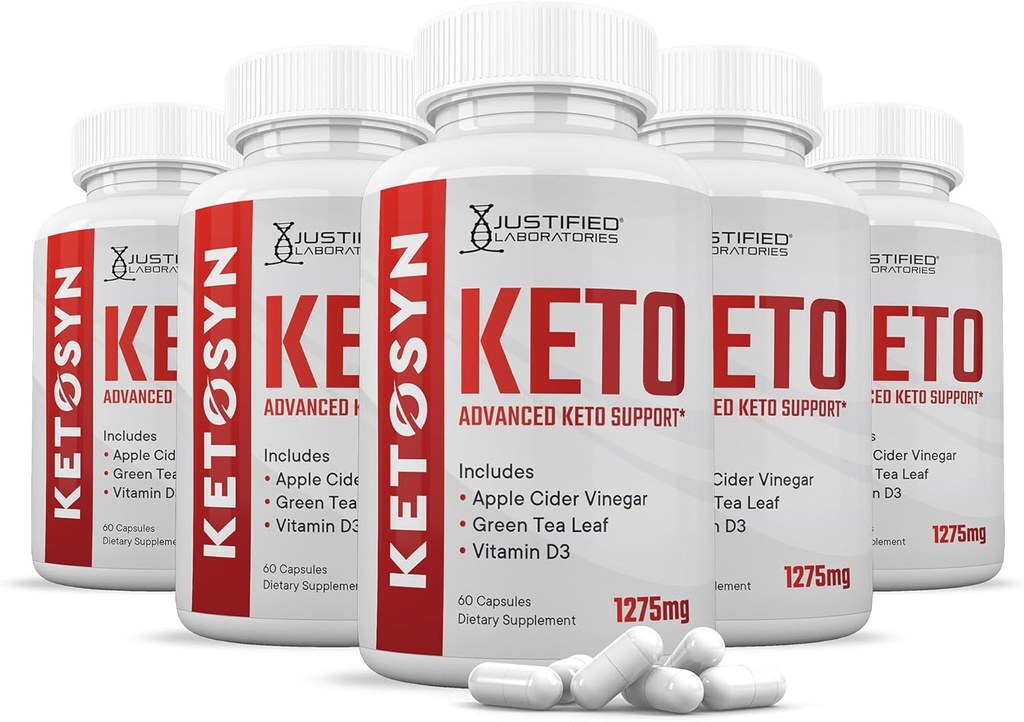 (5つのパック) Ketosyn Keto ACVの丸薬1275MG Ketoサポート ブレンドのカプセルはAppleのサイダーのVinegarの余分バージンのオリーブ オイルの粉の緑茶の葉300のカプセルと公式になされるケトACVのガミーに代わります