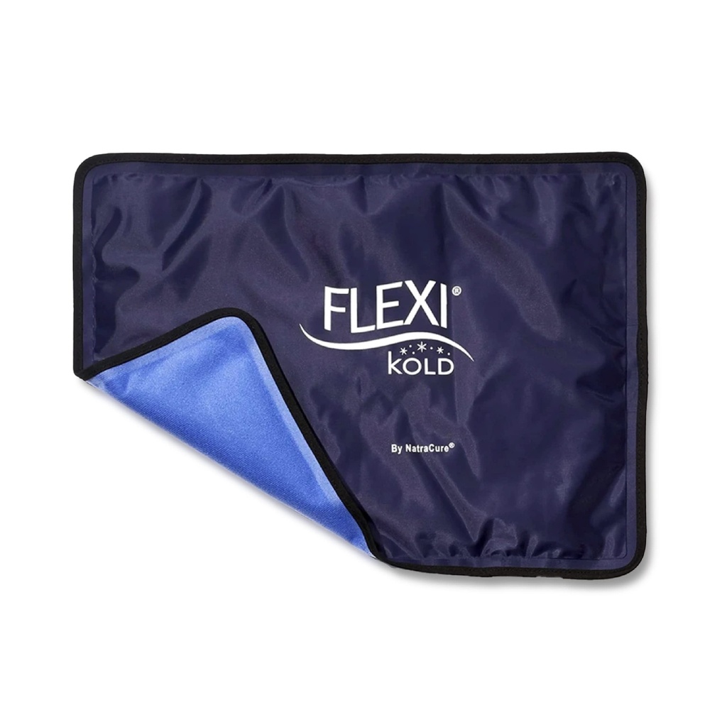 FlexiKold 再使用可能なゲル ストラップ付き大型アイスパック – コールドコンプレッションゲル 怪我のためのコールドパック – 背中、肩、足、膝、坐骨、筋肉痛のための柔軟な医療アイスラップ – 標準