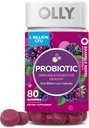 OLLY Probiotic Gummy、免疫力と消化力サポート、1億CFU、Chewable Probioticサプリメント、ベリー、40日の供給 - 80カウント