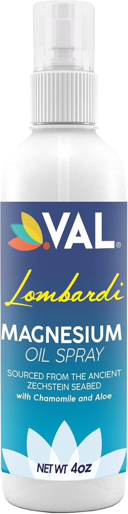 VAL マグネシウム オイルスプレー 4 oz – チャモミール ・ アロエと純粋なゼッハスタイン – 睡眠補助剤, 筋肉の軽減, かゆみの皮膚の痛み – 速い吸収, 非脂質 – 米国製