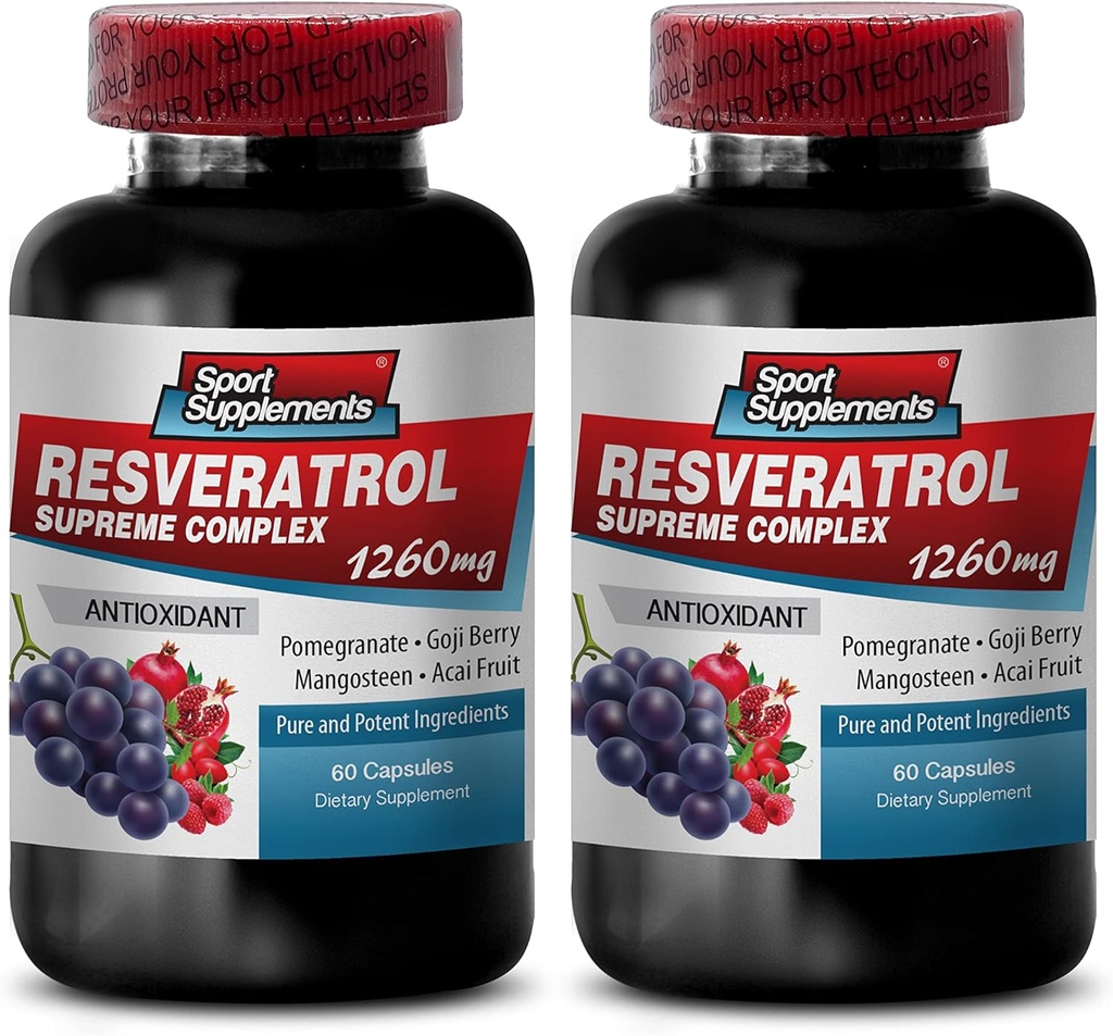 Resveratrolの最高1200mgの最高の強さプラス1200の赤ワインの補足、resveratrolの補足の赤ワイン、resveratrolの酸化防止剤、再販路上が付いている赤いワインのエキス、赤いワインのブドウの種2のびん