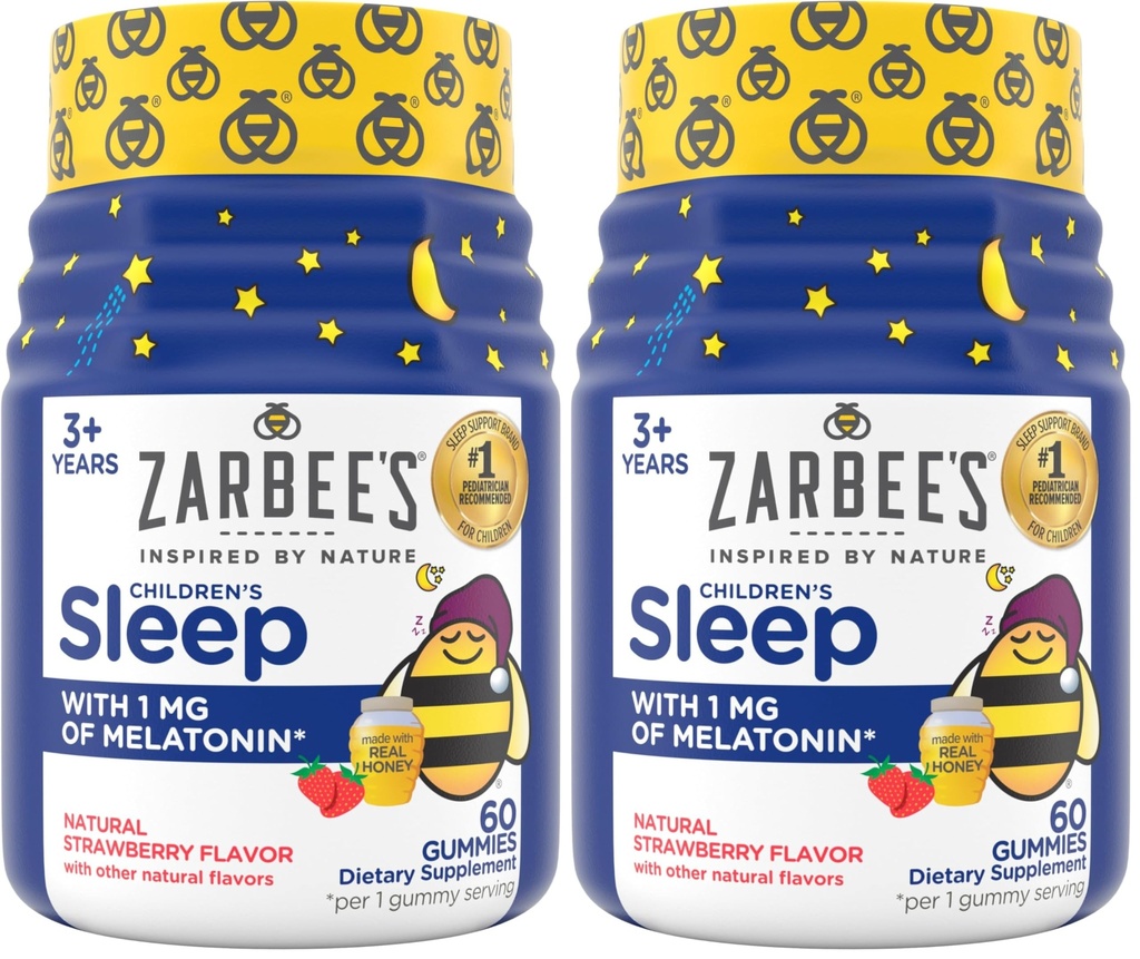 Zarbeeの子供の眠りは、Melatonin、子供の眠りのグミを形成するノン・ハビットと、平和な睡眠、薬物のない、自然いちご、60カラットを促進するために自然睡眠サイクルで働きます(2)