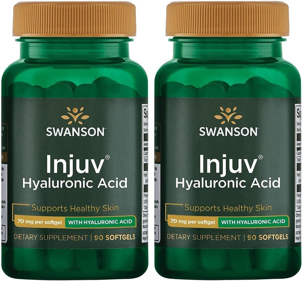 Swanson Injuv - サポート自然な皮の湿気の保持- (90 Softgels、140mgそれぞれ) 2のパック