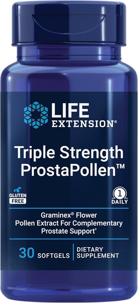 Life Extension Triple Strength ProstaPollen™, Prostate Health, Prostate Function, Flower Pollen Extract, Gluten Free, 30 softgels