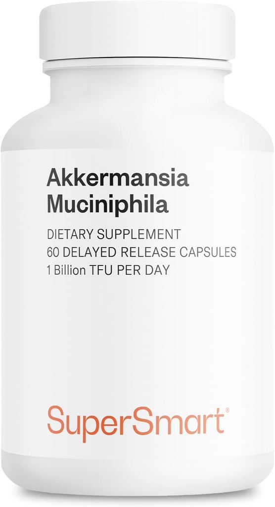Supersmart Akkermansia Muciniphila 1 Billion TFU per Day (Pasteurized Probiotic) - 吸収性の強化 - 産後サプリメント | 非GMO&グルテンフリー - 60 遅れたリリースカプセル