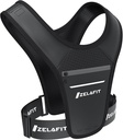 ZelaFitTMランニングベスト女性&男性ランニング電話ホルダー - ランニングギア、ランニングアクセサリー、ランニングエッセンシャルに最適です - 軽量チェストリグ電話ホルダーランニング(ブラック)