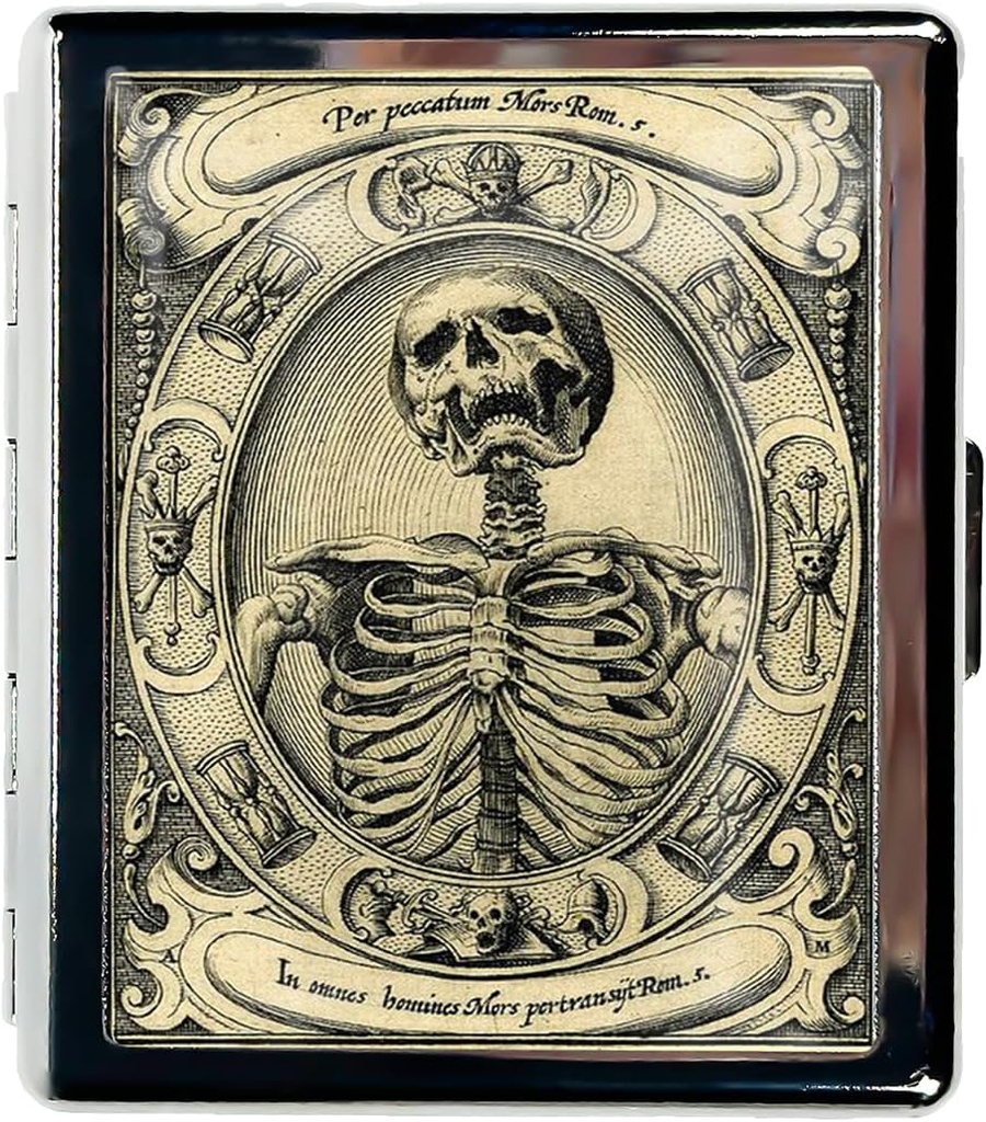 旅行の丸薬のオルガナイザー 財布のための小さい丸薬の箱 必須のための 7 日 ミラーの携帯用丸薬箱 ポケットまたは財布の丸薬 旅行ギフト (Skeleton ヴィンテージ)