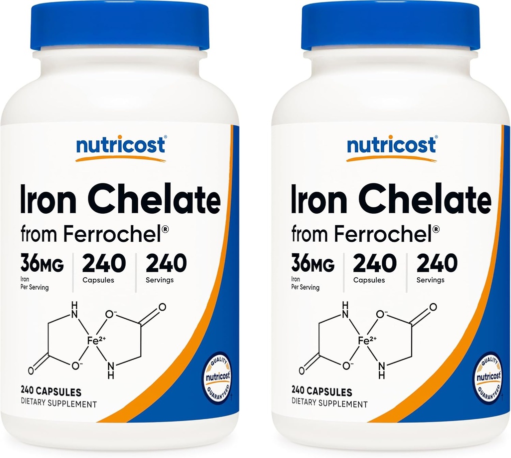 ヌトリコストキレート鉄、フェロッシェル、36mg、240カプセル(2本)