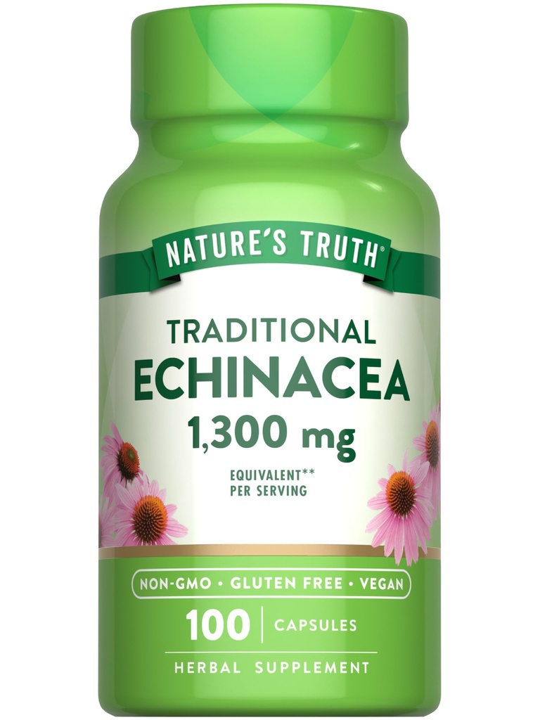 自然の真理エキナセア抽出カプセル | 1300mg | 100カウント | 非GMO&グルテンフリー
