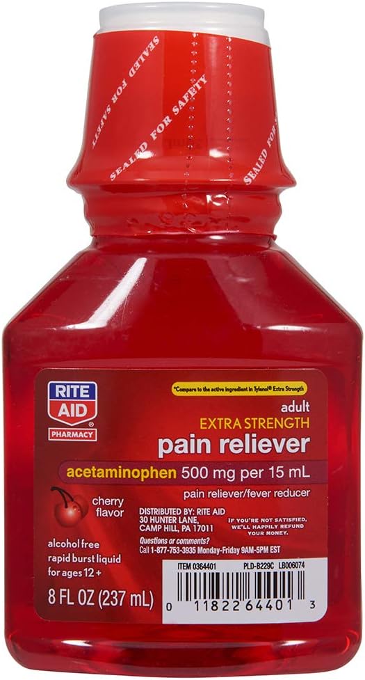 Rite Aidの大人の余分強さの痛みのReliever、チェリー、500mg - 8つのflのoz