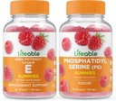 Lifeable Vitamin E + Phosphatidylserine (PS), Gummies Bundle - Great Tasting, Vitamin Supplement, Gluten Free, GMO Free, Chewable Gummy