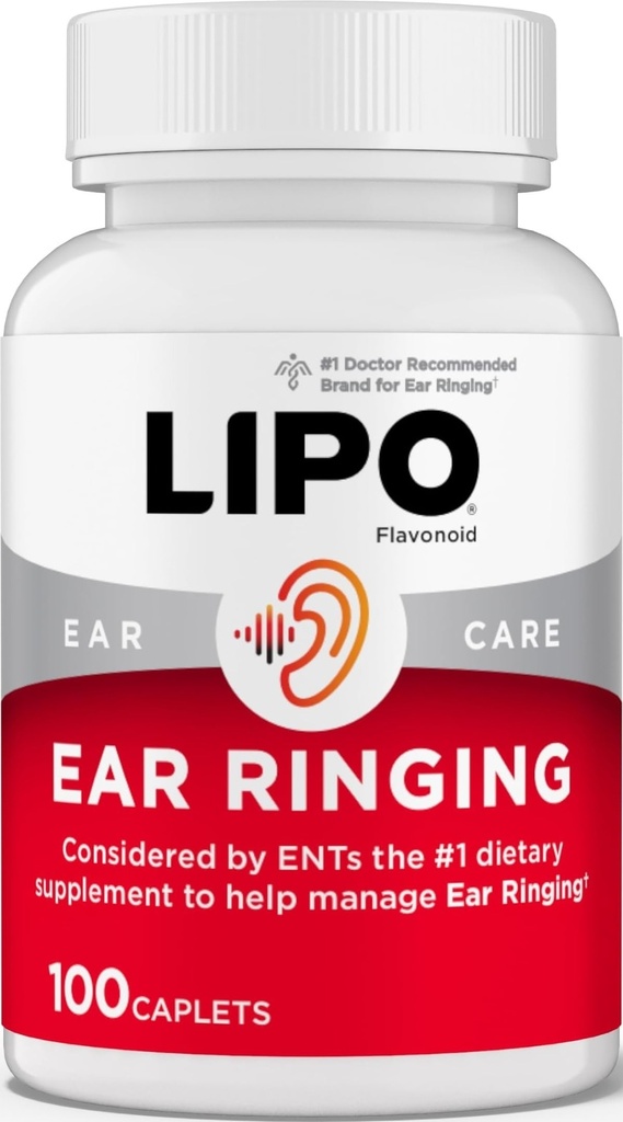 Lipo-Flavonoid Plus Tinnitusリリーフ - リンギングイヤーに推奨される医師 - ビタミンC、B1、B2、B6、B12、およびカルシウム - 100カプレットの臨床的に証明されたレモンBioflavonoidコンプレックス